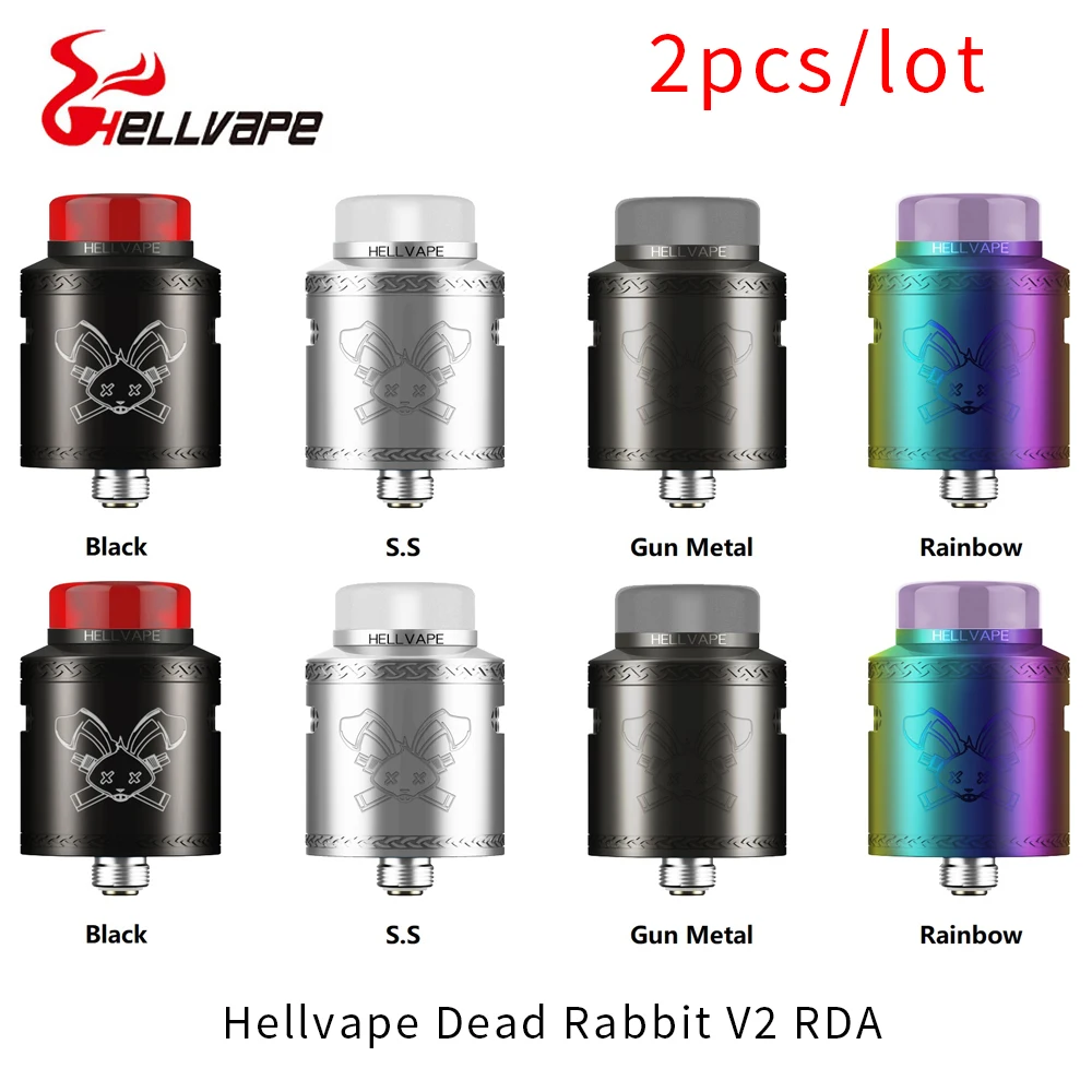 2 шт./лот кролик V2 RDA 24 мм Диаметр с BF Squonk 510 Pin коробка Mod в виде змеи распылитель VS