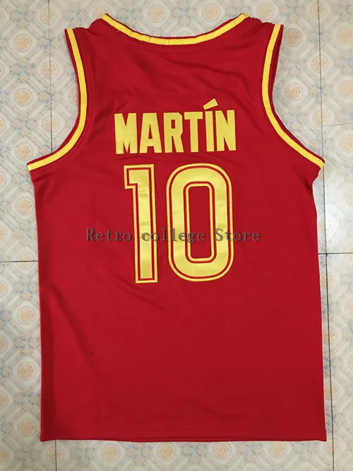 

Fernando Martin #10 Team Spain Espana baloncesto Red Retro Basketball Jersey Men's Stitched Custom Any Number Name Jerseys