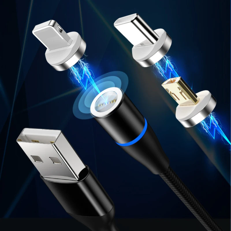 Магнитные зарядные кабели 3 А в 1 для Lightning Micro USB Type C кабель iPhone Android Samsung Huawei Xiaomi