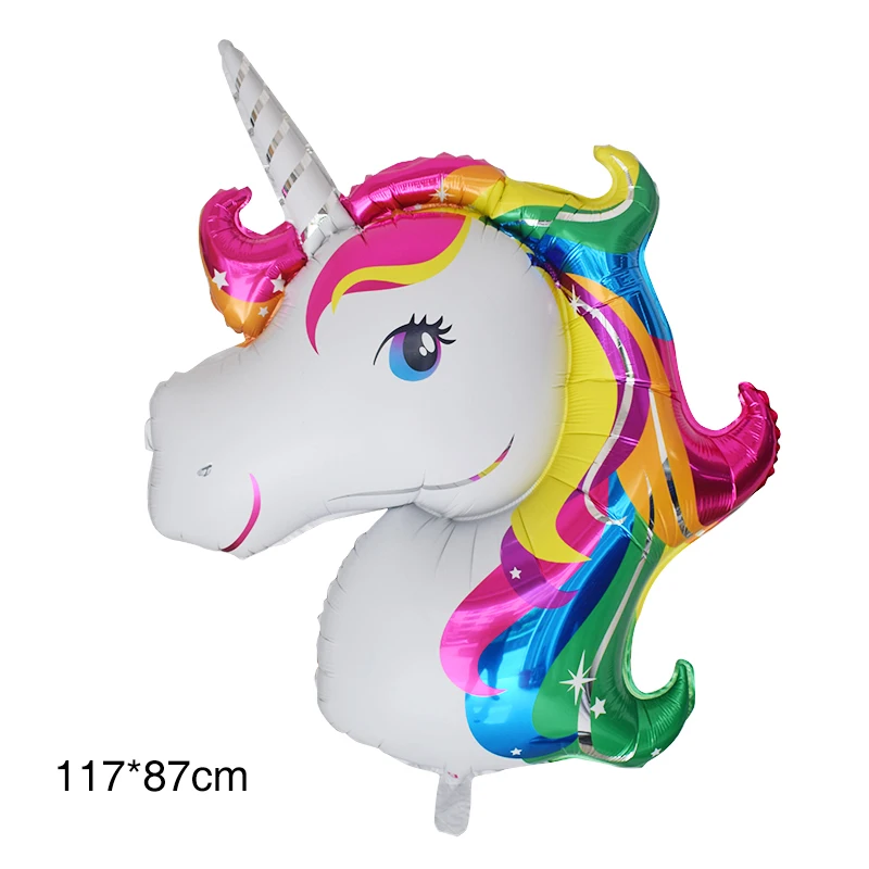balloon 1pc 18 дюймов Алюминий пленка набор кистей с ручкой в форме единорога воздушный шар с гелием День рождения Baby Shower Единорог вечерние украшения поставки Алюминий воздушный шар - Цвет: balloon 1pc
