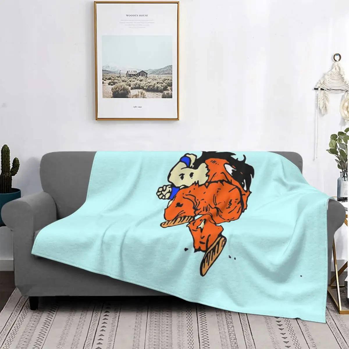 

Manta con capucha de Yamcha, colcha a cuadros para cama, sofá, cama, Anime