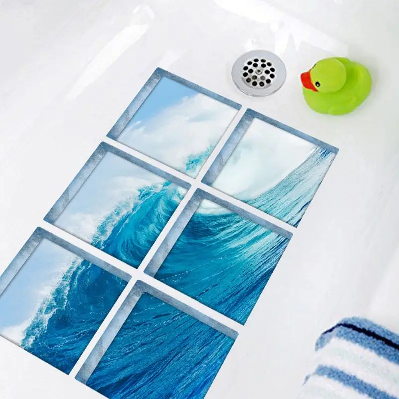 6 шт. Нескользящие наклейки с цветами безопасные лестницы для душа клейкие ванны