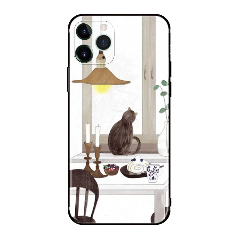 

Wristband embossed cat phone case is suitable for iPhone11 12Pro Max mini XR XS XSMax 8 7 6PluS anti-drop protective back cover
