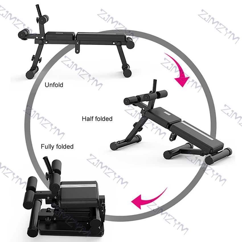 

Folding Supine Board Abdominal Board Multifunctional Sit-Up Board Dumbbell Crunch Press Weight Bench Fitness AB Chair 150kg Load
