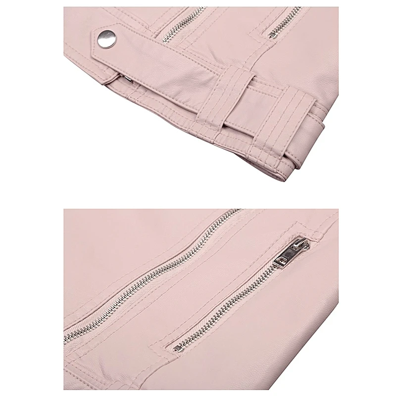

2019 autumn and winter new Korean short locomotive pu leather jacket women Slim autumn short jacket women tide leather coat B572