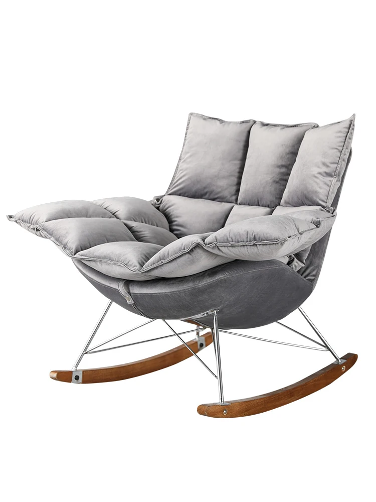 

Rocking chair Nordic home balcony small sofa rocking chair lazy sofa simple nap leisure lounge chair