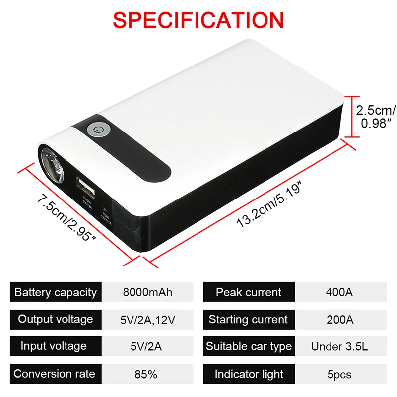 Мини автомобиль Onever пусковое устройство для аварийного запуска ультратонкое