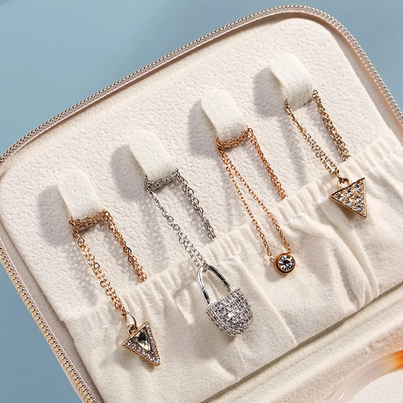 Дорожная коробочка для украшений с зеркалом 3 слоя кольца серьги ожерелье