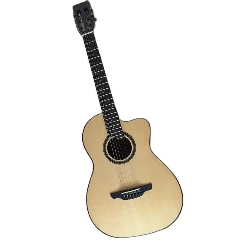 

Высококачественная канадская ель/палисандр, ручная работа, полностью из массива дерева, акустическая гитара 45 мм, верхняя гайка 39 дюймов с к...