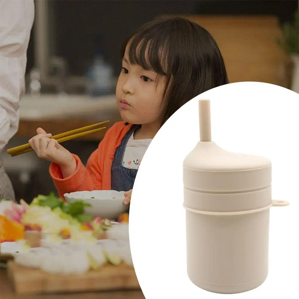 

1Pc Candy Color Silicone Baby Feeding Cup Large Capacity Sippy Cup Non-toxic Drop Resistant Children Straw Cup For Baby Learning