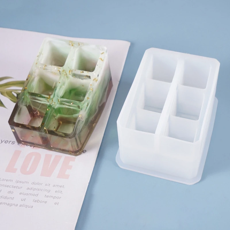 

XXFD с украшением в виде кристаллов эпоксидная смола, форма губной помады ящик для хранения литье силиконовая форма «сделай сам» ремесла Ювел...