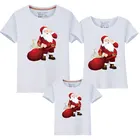 Футболка хлопковая с коротким рукавом, с принтом Санта Клауса, 1 шт.
