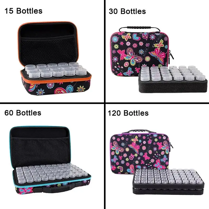 

15/30/60/120 Slots Handbag Diamond Painting Accessories Bead Storage Bottle Diamond Embroidery Multi-function mural Tools Kits