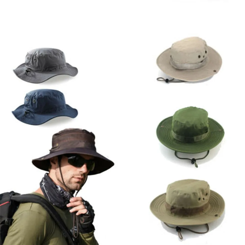 

1pcs Outdoor Jungle Camouflage Benni Hats Fishing Sunscreen Round Brim Hat Korean Leisure Mountaineering Fisherman Cap Wholesale