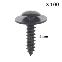 100pcs m5 cross screw head round washer fits car fender bumper rivet metal self tapping screws