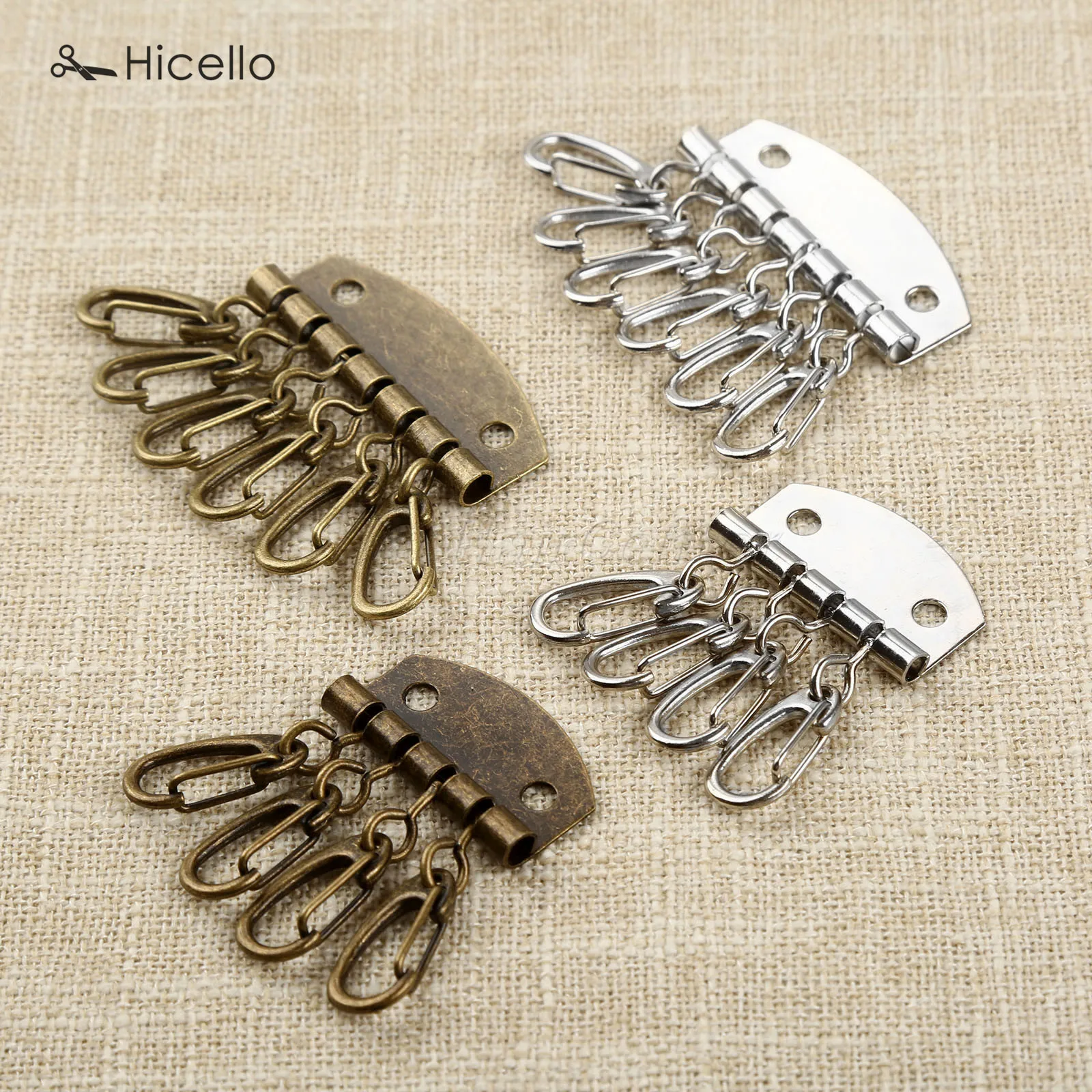 

5PCS/lot Patchwork Sewing Metalware Key Row Ring Holder Handmade Fabric Leather Hicello Silver Bronze DIY Key Chain Hicello