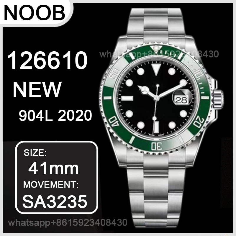 

Men's Mechanical Watch Submariner 126610 Ceramic Case Noob 2020 New Model 904L Stainless Steel SA3235 Movement V11 Watch Men