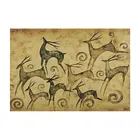 Иллюстрация печати с оленем Fa Cai, ручная роспись, домашний бар, кафе, декоративная живопись, сердечник, настенные наклейки, ретро постер из крафт-бумаги