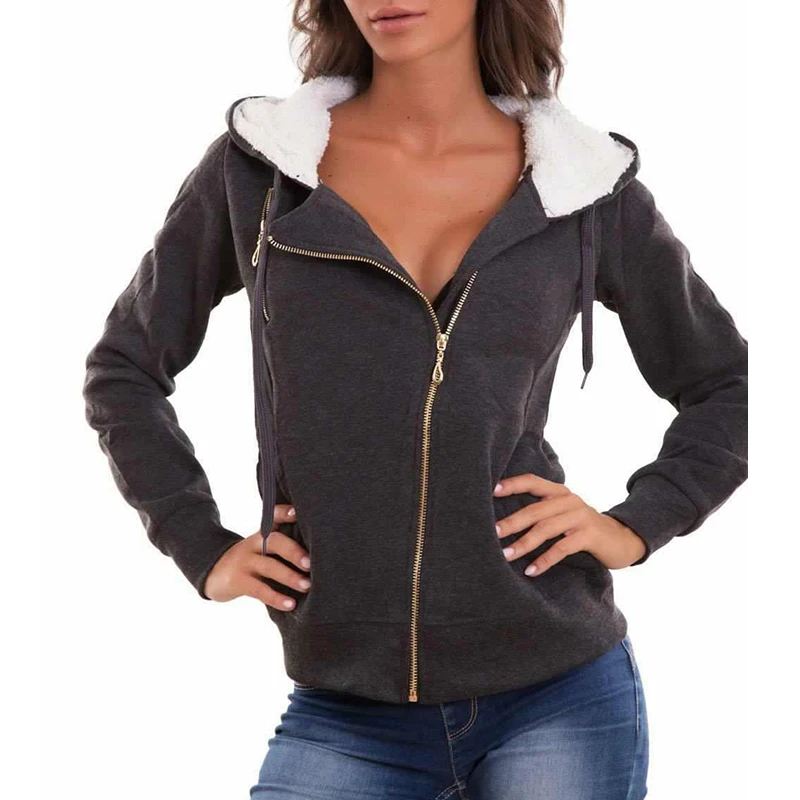 

VICABO Winter Women Coats and Jackets Solid Color Long Sleeve Zipper Fly Outwear Pockets Oversize Bandage Hooded Female Jacket