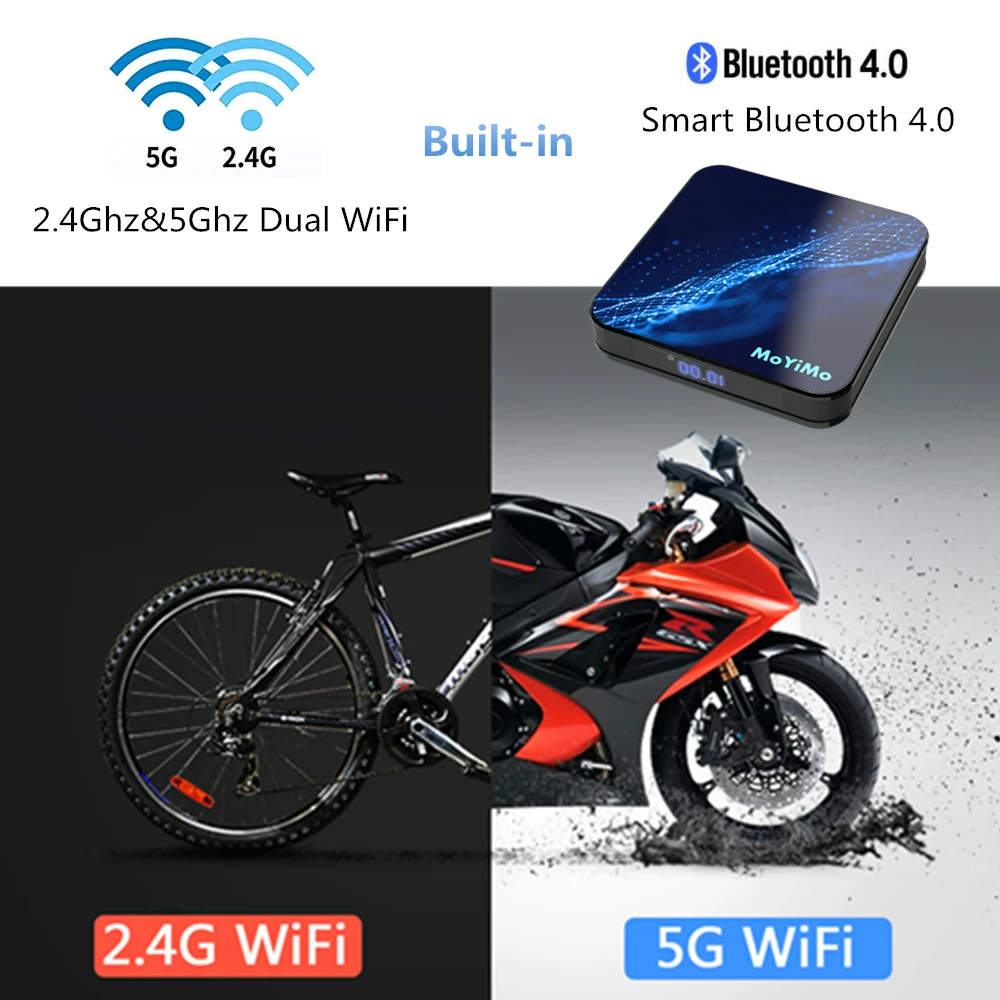 Android 9 0 Smart tv BOX MoYiMo M5 RK3318 Четырехъядерный 4 Гб 64 4K 5G Wifi BT4.0 Google голосовой помощник