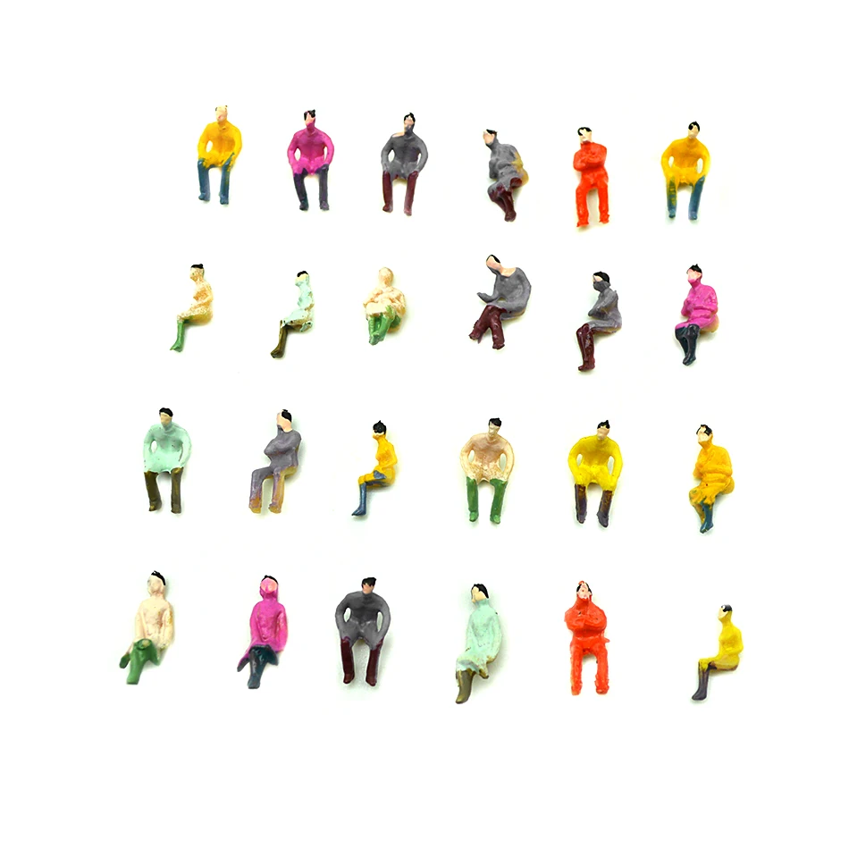 

1/100 full seat color ABS plastic toy miniature statue building model train series 100 pack gift color doll