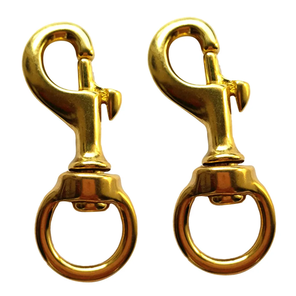 

2 Pieces Solid Brass Round Eye Trigger Swivel Snap Clasp Hook Clip