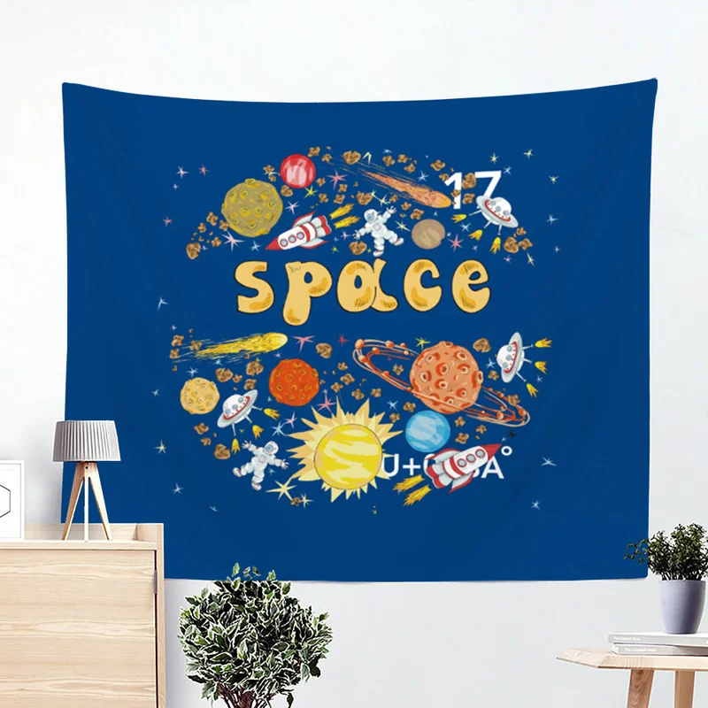 Гобелены с мультяшным Кроликом Космический настенный гобелен одеяло милый