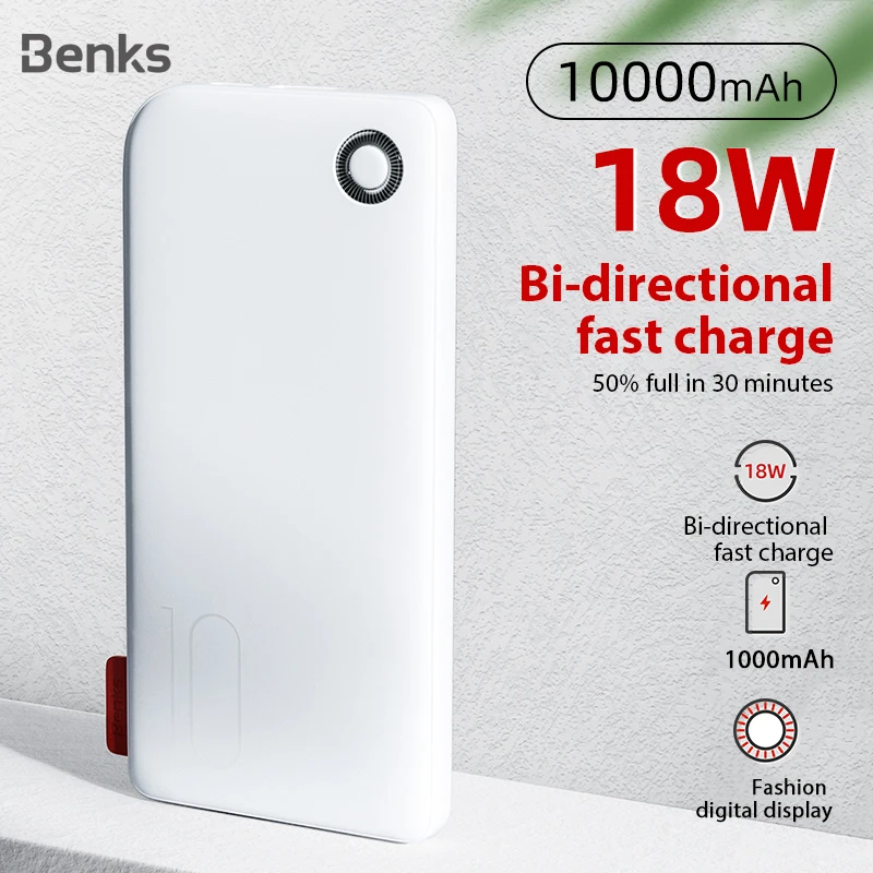 Внешний аккумулятор Benks 10000 мАч FCP PD QC3.0 быстрая зарядка USB Type C для Xiaomi iPhone Samsung