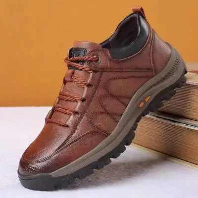 

spring Men's leather shoes, shoes, and autumn men's casual shoes, outdoor anti-skid climbing shoes, men's sports shoes.