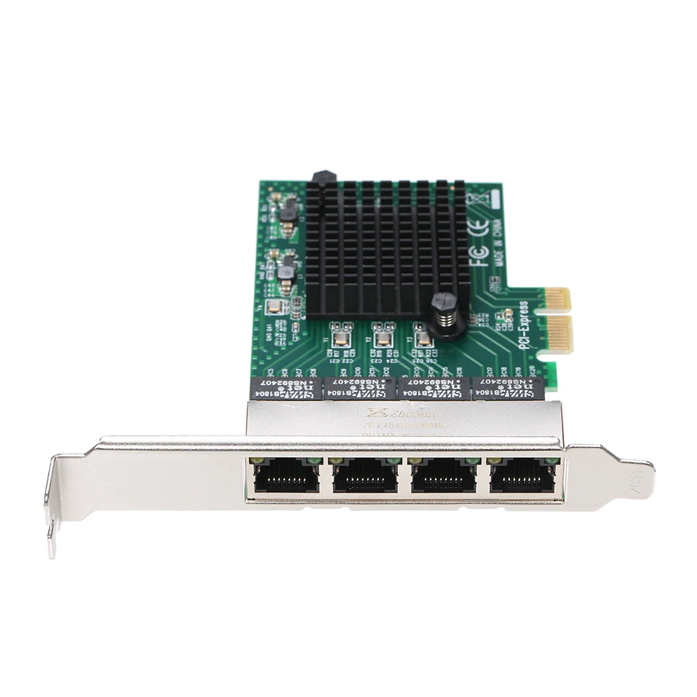 Карта сетевого сервера 4 порта гигабит 1000M PCI E Ethernet адаптер Поддержка