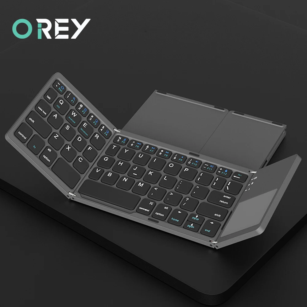 

Складная мини-клавиатура с тачпадом, совместимая с Bluetooth клавиатура, складная беспроводная клавиатура для Windows, ios, планшета, ipad, телефона, ПК,...