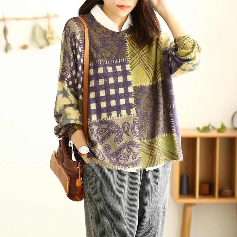 Новинка 2019 женский осенне-зимний вязаный свитер с круглым вырезом и необычным