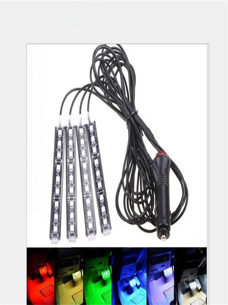 4pcs Car RGB LED Strip Light Interior With Remote 12V for Ford 2 focus 3 MK3 Mondeo Kuga Fiesta Buick Excelle | Автомобили и