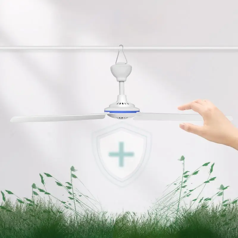 

12V-85V 19.6" 6W Ceiling Fan Air Cooling Adjustable Speed Hanging Fan for Bed Home Camping Outdoor Tent Barbecue Picnic