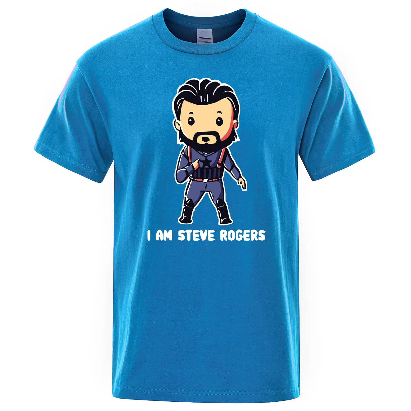 2020 летняя хлопковая Футболка с принтом I AM steve rogers Мужская футболка коротким