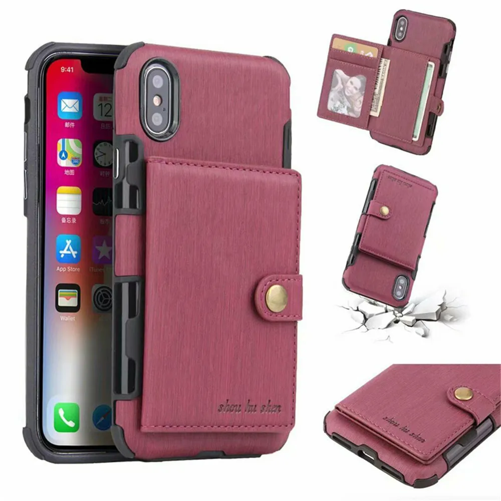 

Pu Leather Wallet Card Holder Case Cover For iPhone 11 Pro Max X XR XS Max 6 7 8