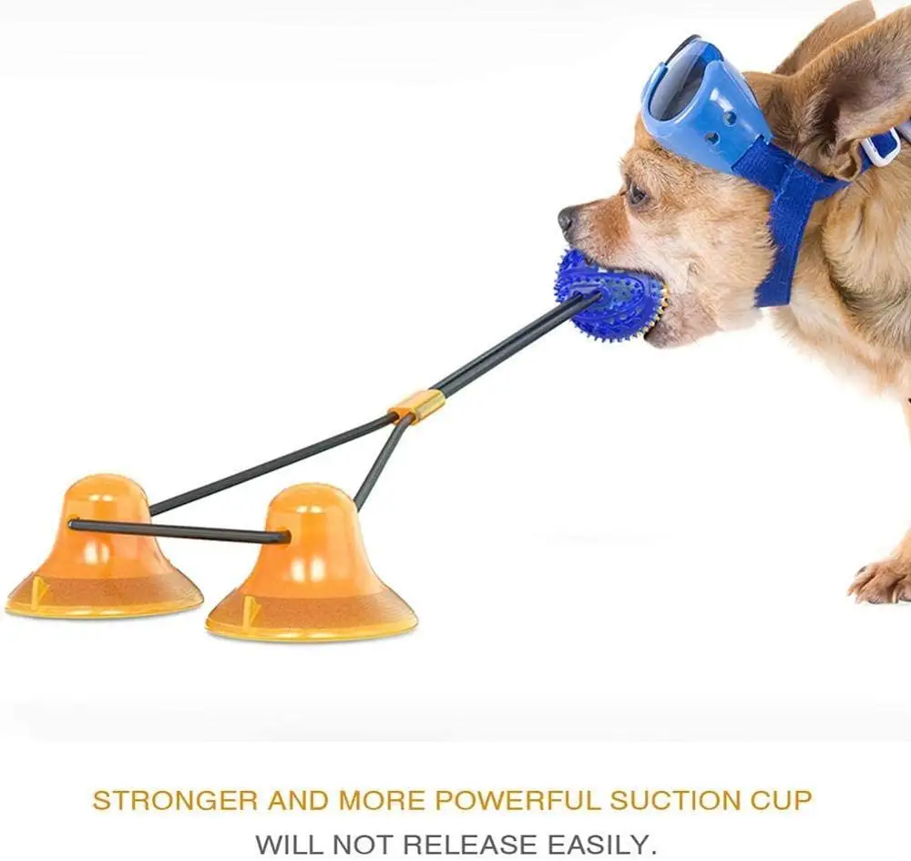 

Dog Ball Toy Dog Tug Rope Ball With Double Suction Cup Durable Dog Molar Bite Toy Dog Chew Toy Multifunction Interactive Ropes