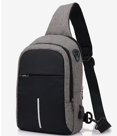 dark grey UOSC маленькая USB зарядка Одна сумка на плечо мужские сумки-мессенджеры мужские водонепроницаемые нагрудные сумки на лямках новые сумки через плечо - Цвет: dark grey