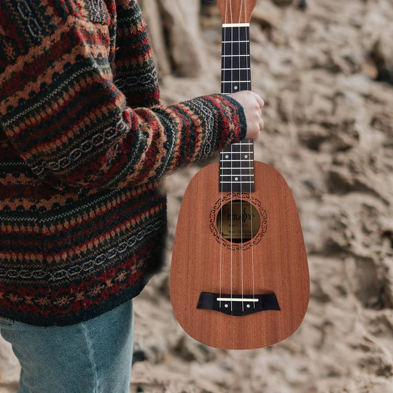 21 zoll 4 saiten ananas stil mahagoni hawaii ukulele uke elektrische bass gitarre für guitarra musical instrumente musik liebhaber free global sh
