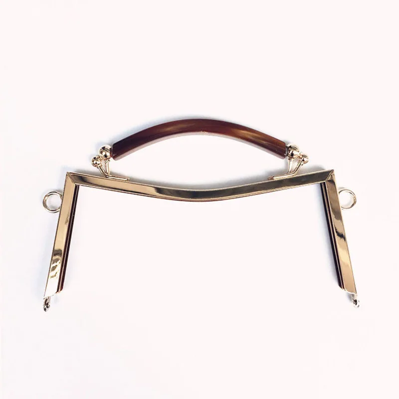 10Pcs 20/25cm Big Size Metal Purse Frame Plastic Handle Bronze Golden Kiss Clasp Purse Frame Screw DIY O Bag Accessory Wholesale