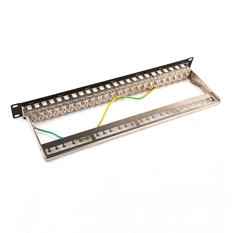 Superior Quality Exceed CAT6A Zinc Alloy Shield Network Distribution Frame  24 Ports Stp Patch Panel Tool-free Keystone Jack