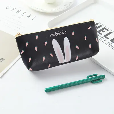 Кнопка переключения пряжки PU пеналы сумки Kawaii Девушка Карандаш Чехол прочный большой емкости школьные принадлежности Канцтовары высокое качество - Цвет: Оранжевый