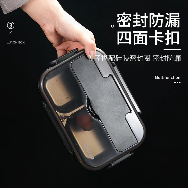 

304 Stainless Steel Lunch-box Student Office Workers Canteen Heat Preservation Lunch-box 1 People Portable Separate Type Mesh