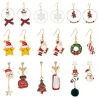 Санта-Клаус Снеговик снежинки серьги рождественские украшения для дома 2021 Рождественский подарок рождественские украшения новый год 2022