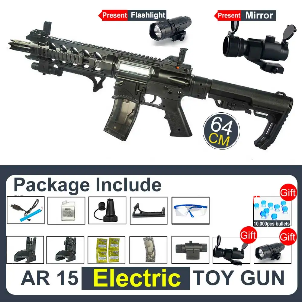 

Children's Gift Toy Water Gel Ball Gun Assault Rifle Outdoor CS Shooting Games Electric Manual Gun Safe and Fun AR15 For Kids