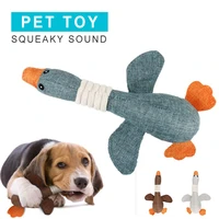 funny interactive dog toys linen squeak sound durable iq treat cat toy for pets wild goose molar training puppy toy pets product