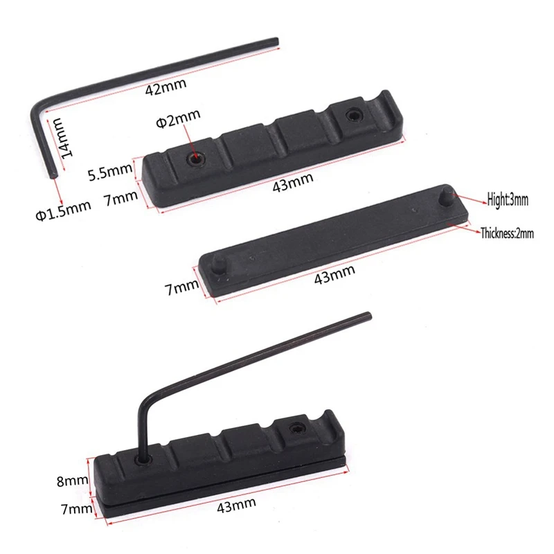 5 string bass guitar Adjustable Pom Nut Slotted for Strings Bass Guitar Replacement Parts Black bridge | Спорт и развлечения