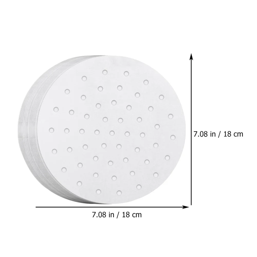 

200Pcs Perforated Baking Mat Papers Food Baking Mats Air Fryer Pad Papers White
