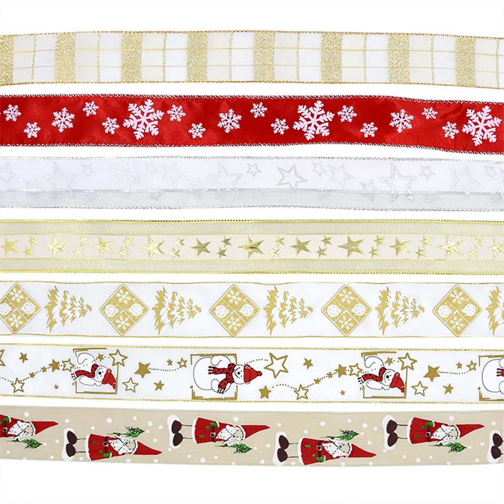 10 м/рулон Grosgrain лента Merry Christmas DIY аксессуары для волос материалы Праздничная