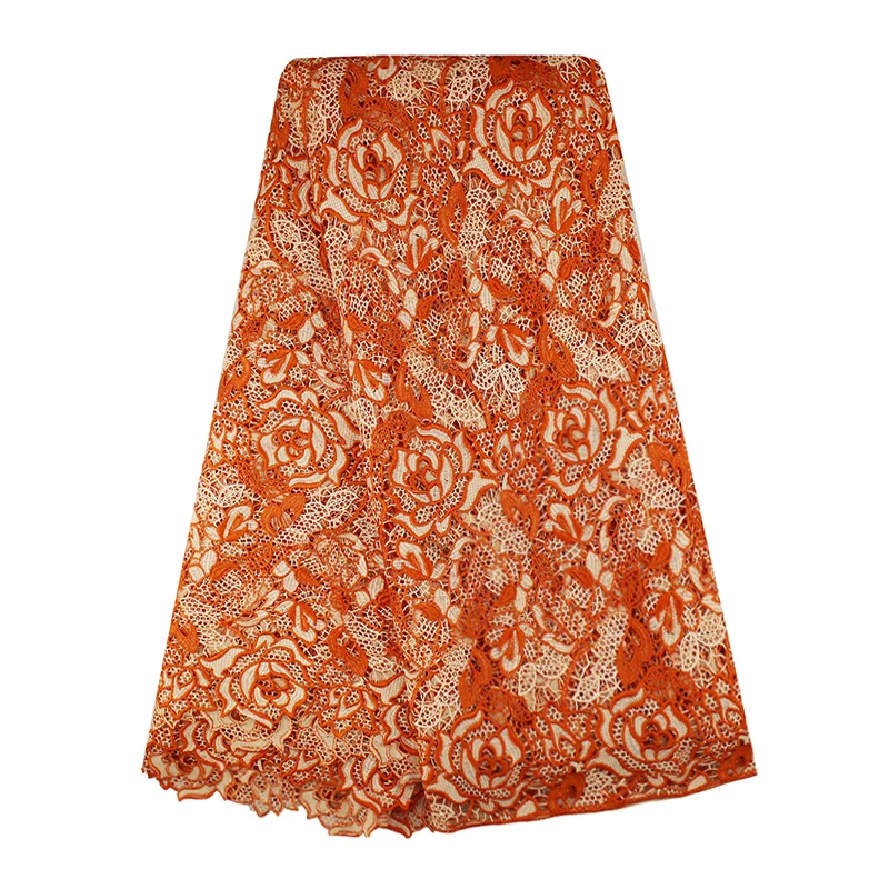 Гипюровая кружевная ткань с цветами Bestway вышивкой из тюля Королевского синего